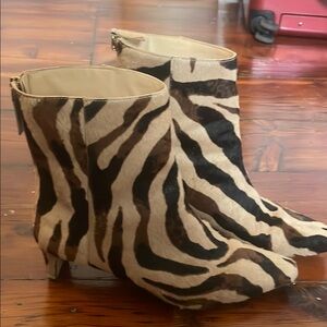 J. Crew Black and Brown Ankle Boots Sleek Modern Design
